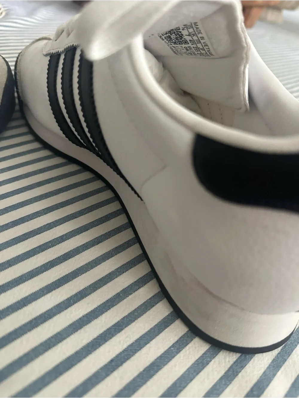 adidas Samoa White with Black Stripes Men's Sneakers